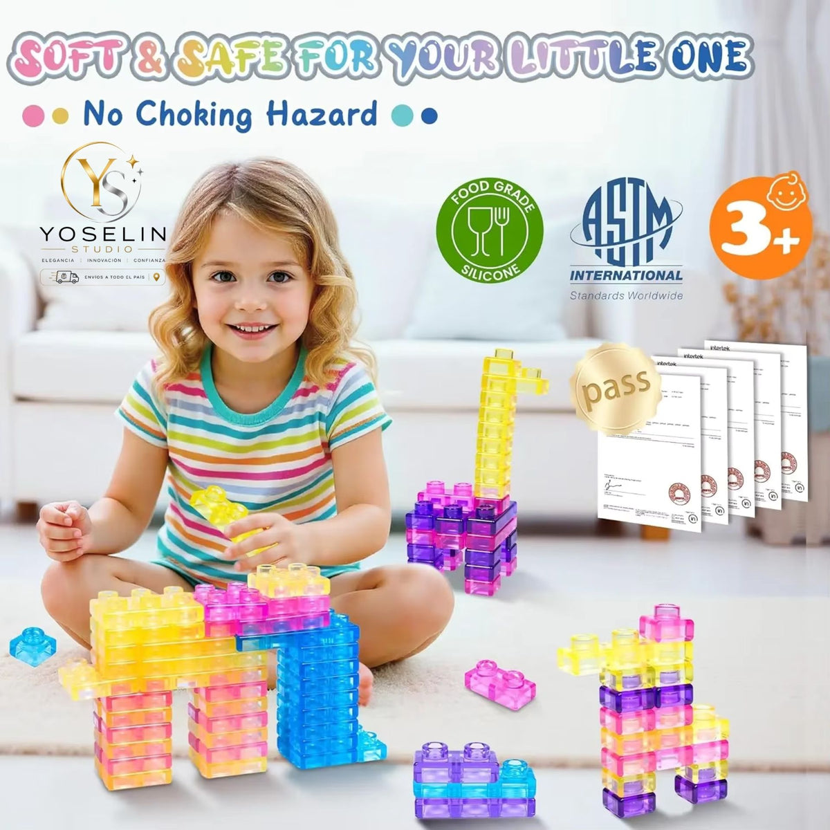 40 Bloques de Construcción Sensoriales Suaves para Niños